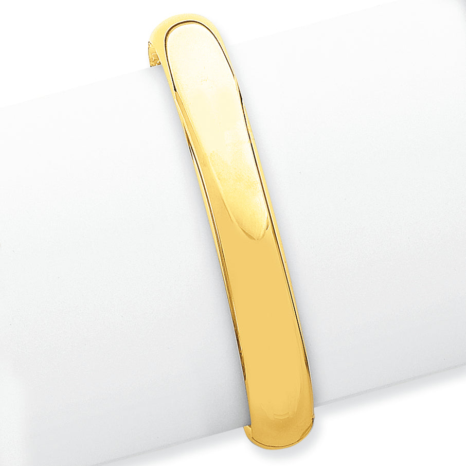 14K Gold 7/16 Oversize High Polished Hinged Bangle Bracelet