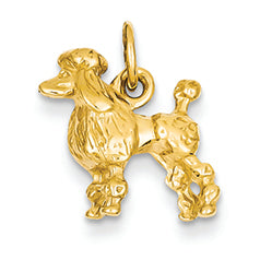 14K Gold Solid 3-Dimensional Poodle Charm