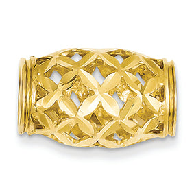 14K Gold Diamond-cut Weave Chain Slide