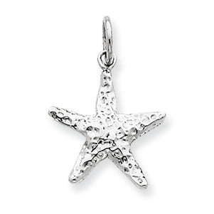 14K White Gold Polished 3-Dimensional Starfish Pendant