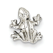14K White Gold Solid Polished 3-Dimensional Frog Charm