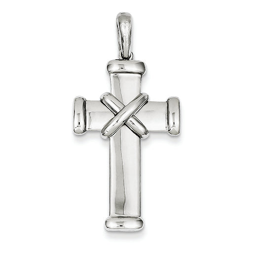 14K White Gold Latin Cross Pendant