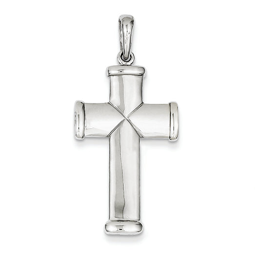 14K White Gold Reversible Cross Pendant