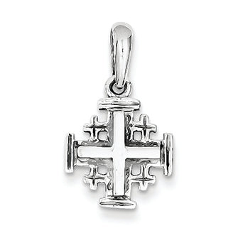 14K White Gold Jerusalem Cross Charm