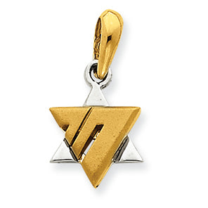 14K Gold Two-tone Star of David Pendant