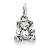 14K White Gold Teddy Bear Charm