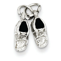 14K White Gold Baby Shoes Charm