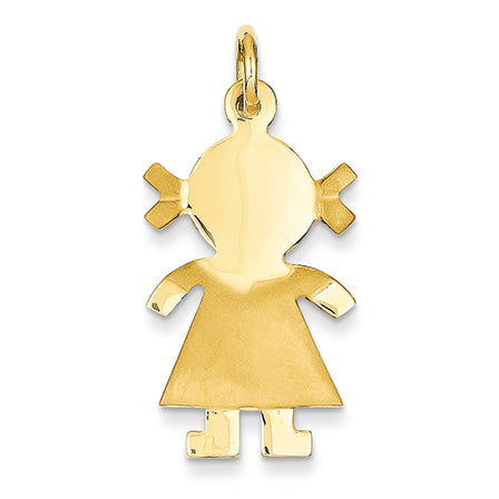 14K Gold Satin Girl Charm
