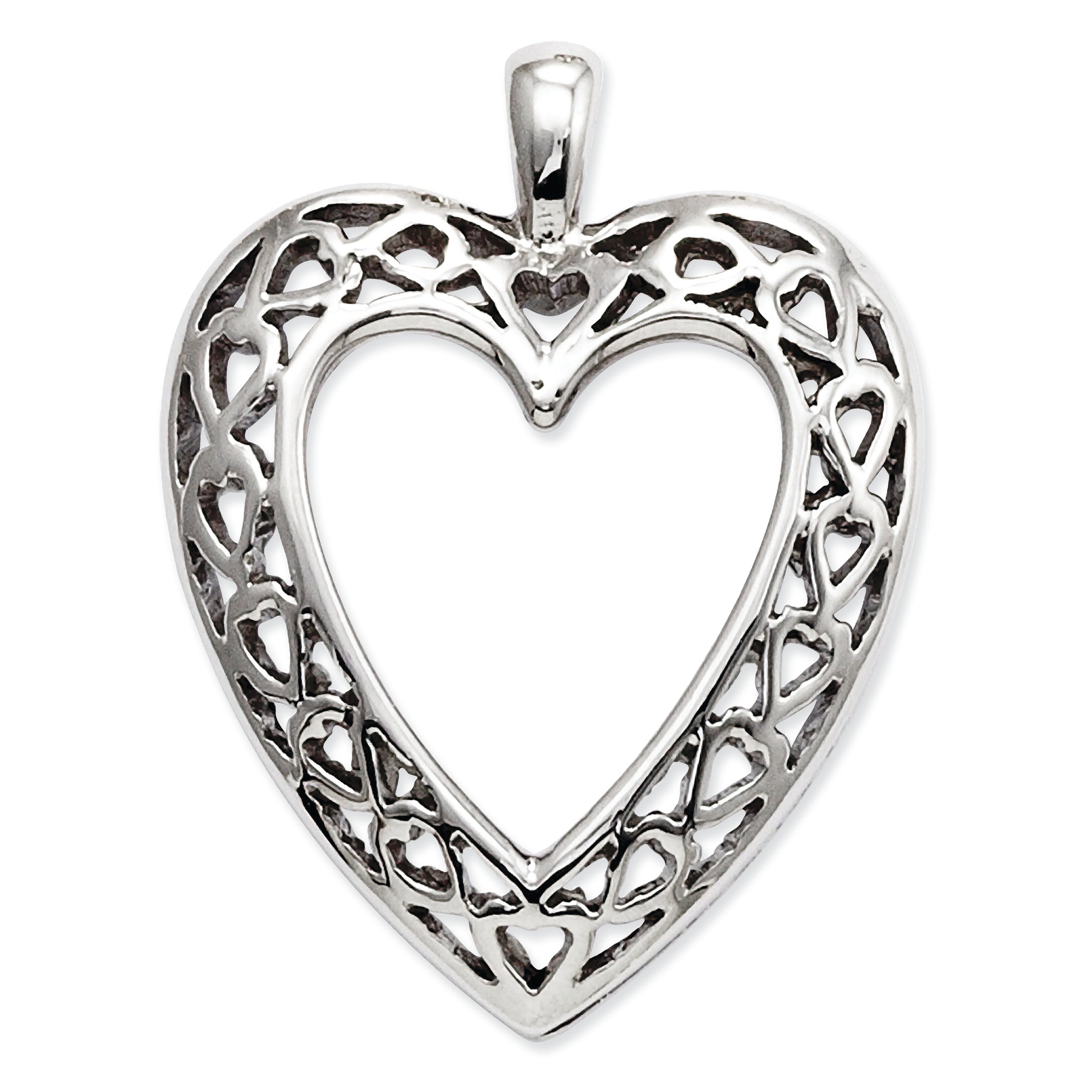 14K White Gold Heart Pendant
