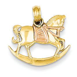 14K Gold Two-tone Rocking Horse Pendant