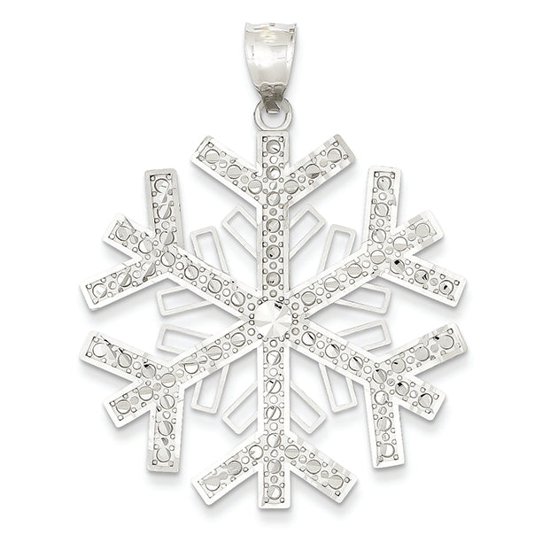 14K White Gold Snowflake Pendant