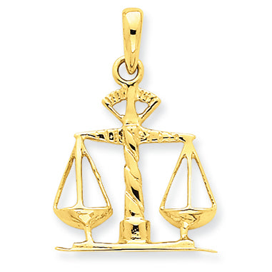 14K Gold Scales of Justice Pendant