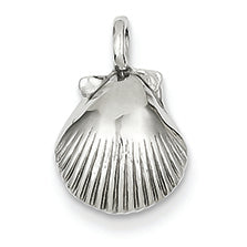 14K White Gold Seashell Pendant