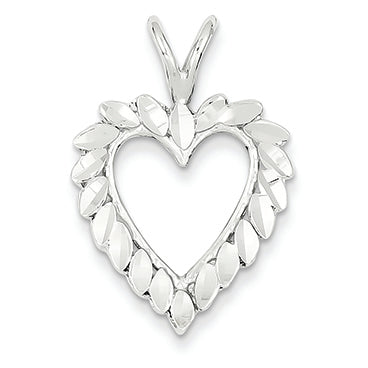 14K White Gold Heart Charm