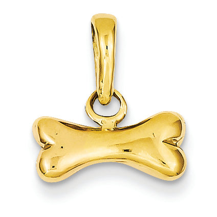 14K Gold Dog Bone Pendant