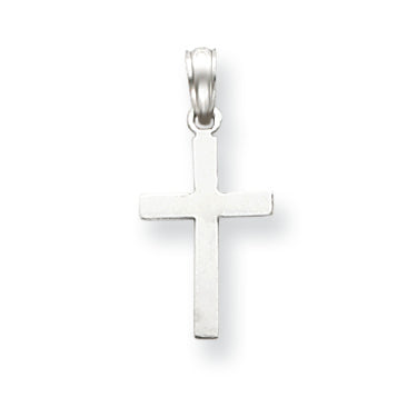 14K White Gold Cross Charm