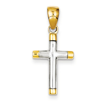 14K Gold Two-tone Cross Pendant