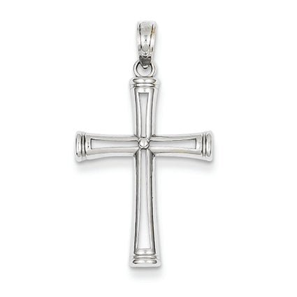 14K White Gold Latin Cross Pendant