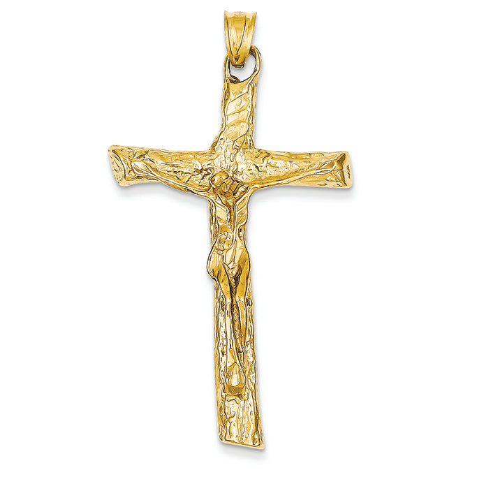 14K Gold Satin Crucifix Pendant