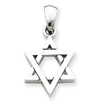 14K White Gold Star of David Pendant