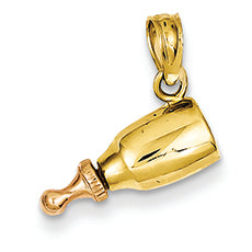 14K Gold Two-tone Baby Bottle Pendant