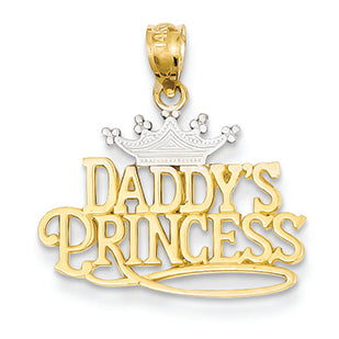 14K Gold and Rhodium Daddys Princess Pendant