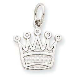 14K White Gold Kings Crown Charm