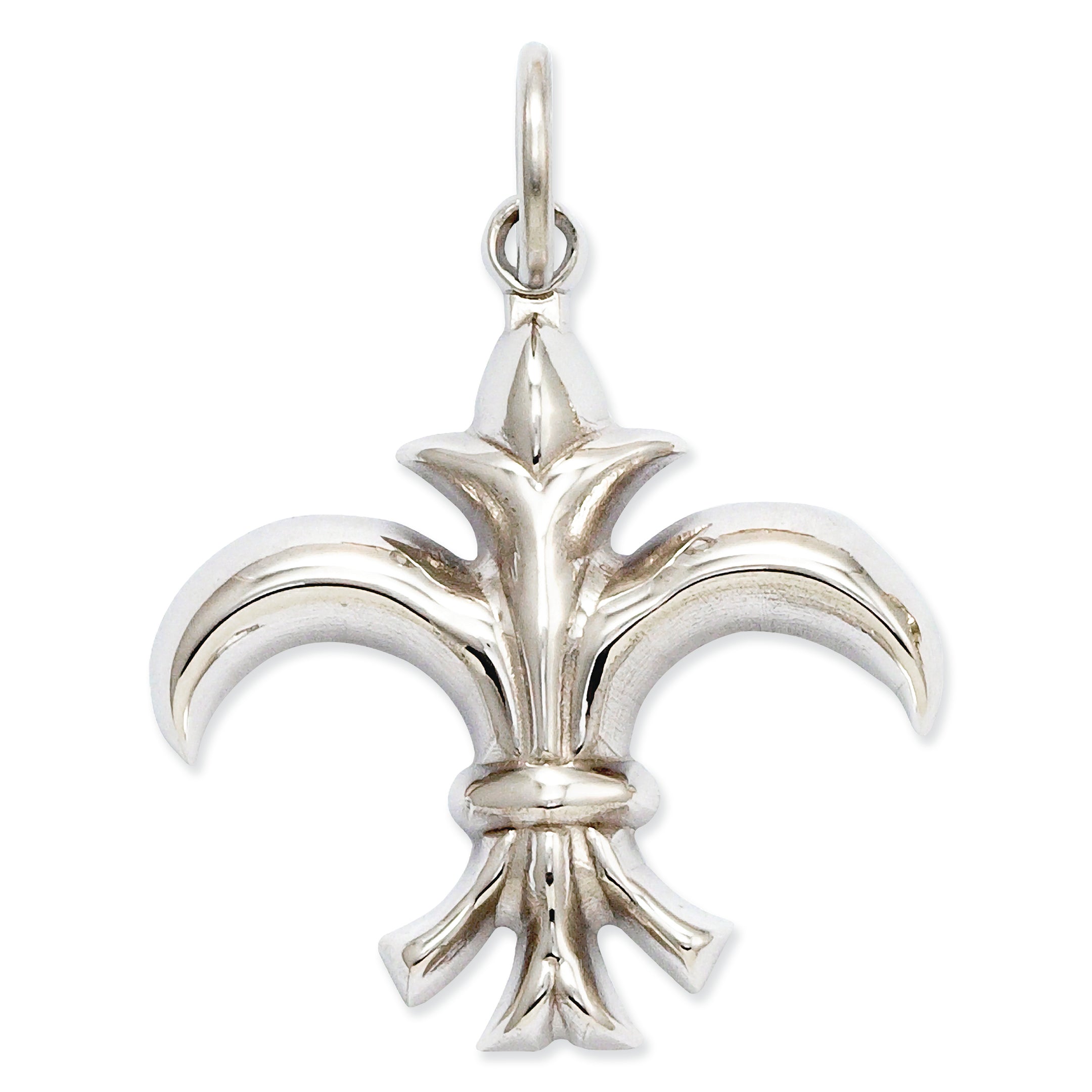 14K White Gold Fleur De Lis Charm