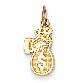 14K Gold Money Bag Charm