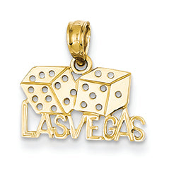 14K Gold Las Vegas w/Dice Pendant
