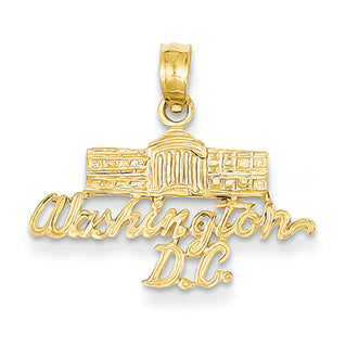 14K Gold Washington D.C.  White House Pendant