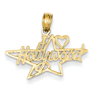 14K Gold I Heart Hollywood Star Pendant