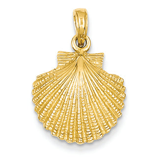 14K Gold Scallop Shell Pendant