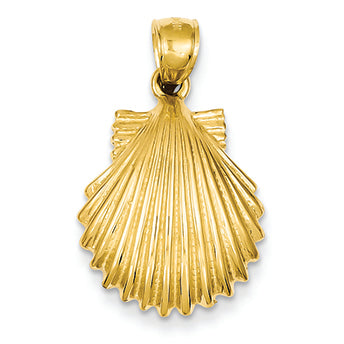 14K Gold Scallop Shell Pendant