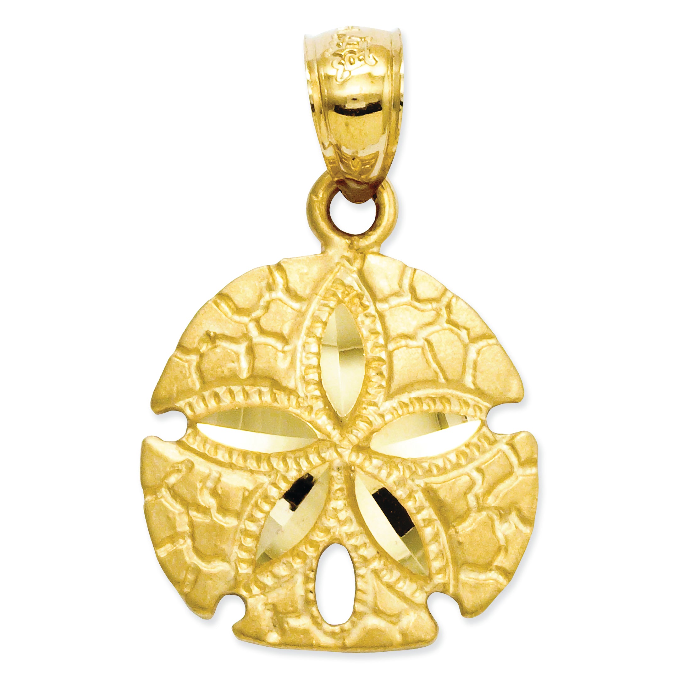 14K Gold Sand Dollar Pendant