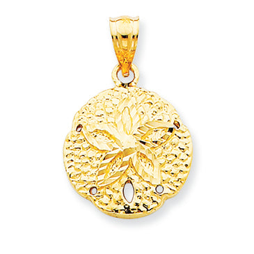 14K Gold Sand Dollar Pendant