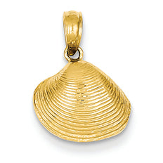 14K Gold Small Clam Shell Pendant