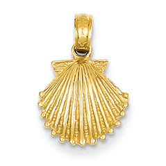 14K Gold Scallop Shell Pendant