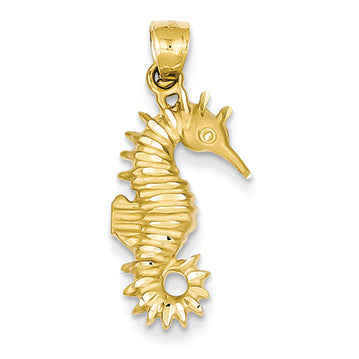 14K Gold Seahorse Pendant