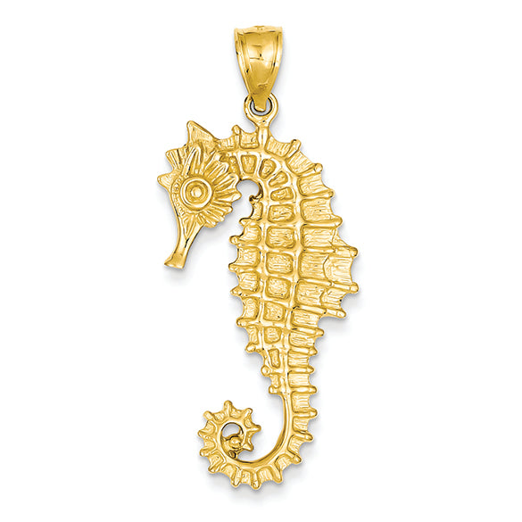 14K Gold Seahorse Pendant