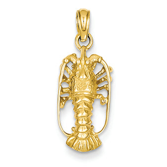 14K Gold Lobster Pendant