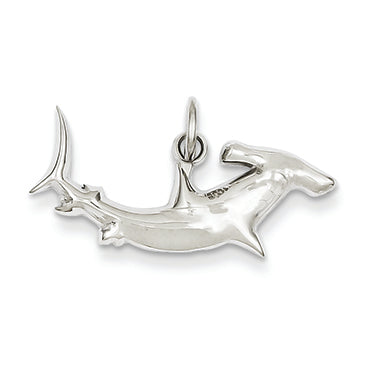 14K White Gold Hammerhead Shark Charm