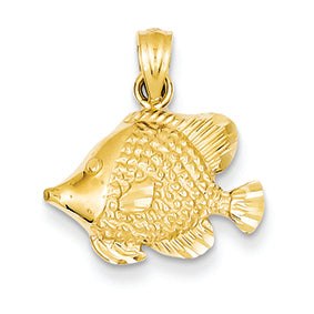 14K Gold Fish Pendant