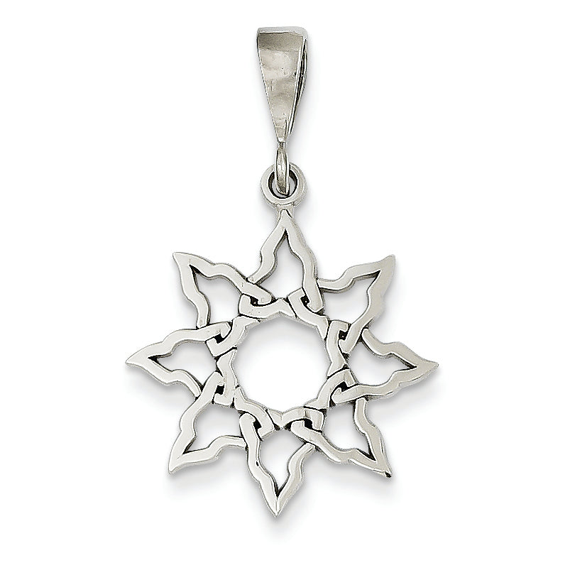 14K White Gold Sun Charm