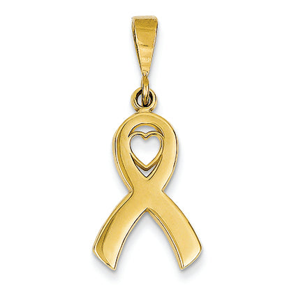 14K Gold Heart In Awareness Pendant