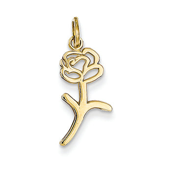 14K Gold Rose Charm