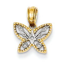 14K Gold Two-tone Mini Butterfly Pendant