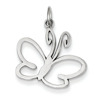 14K White Gold Butterfly Charm