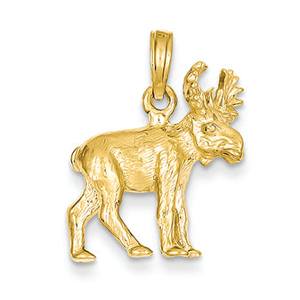 14K Gold Moose Pendant