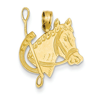 14K Gold Horse Head Pendant